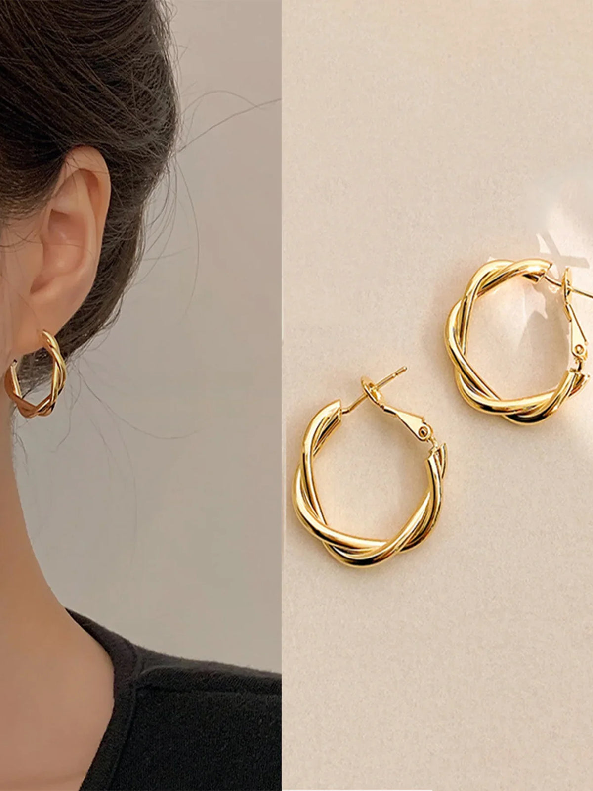 Panqureli® 2 kreative Ohrringe für Damen mit umwickeltem Doppelring – für Karneval, Partys und festliche Outfits