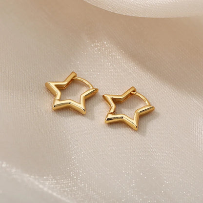 Panqureli® Geometrische Stern-Creolen aus Edelstahl für Damen und Mädchen – hypoallergener Schmuck und Geschenkidee