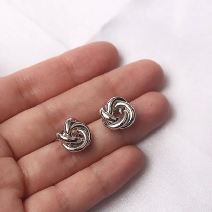 Panqureli® Kleine goldfarbene Metall-Ohrstecker für Damen mit gedrehtem rundem Design – außergewöhnlicher Modeschmuck