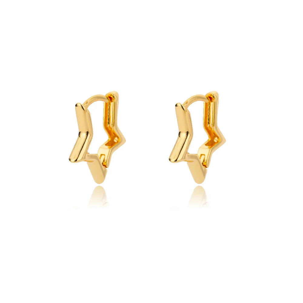 Panqureli® Geometrische Stern-Creolen aus Edelstahl für Damen und Mädchen – hypoallergener Schmuck und Geschenkidee