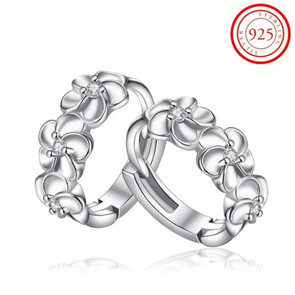 Panqureli® Elegante Creolen aus 925er Sterlingsilber mit Kamelienmuster – zartes Geschenk für Damen und Mädchen, passend für Alltag und Freizeit